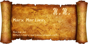 Marx Mariann névjegykártya