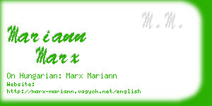 mariann marx business card